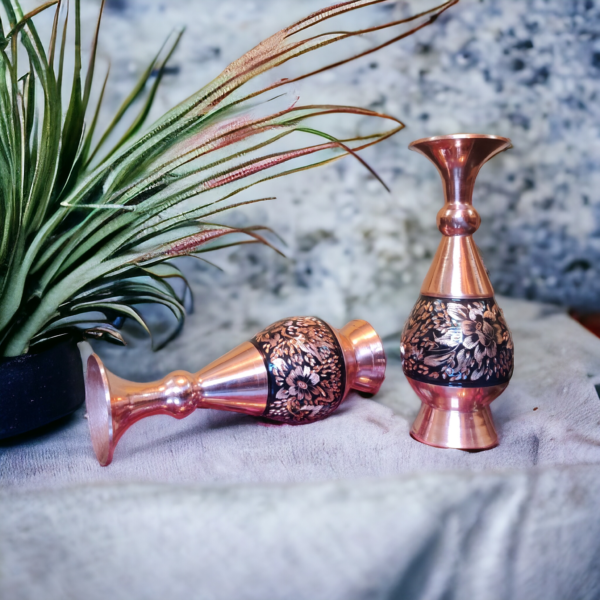 Esfahani Diamond-Cut Copper Vase