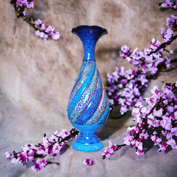 Persian Enamel Minakari Vase Set - Image 2