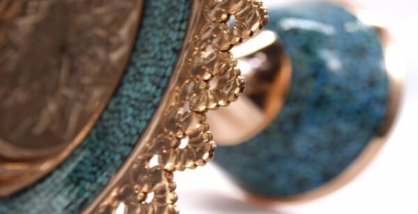 Handcrafted Turquoise Inlay Copper Dish - Image 2