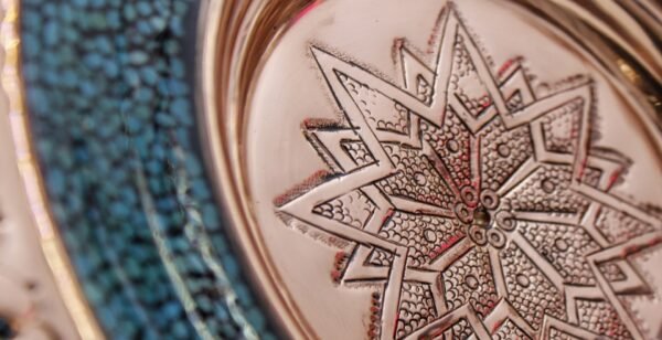 Handcrafted Turquoise Inlay Copper Dish - Image 3