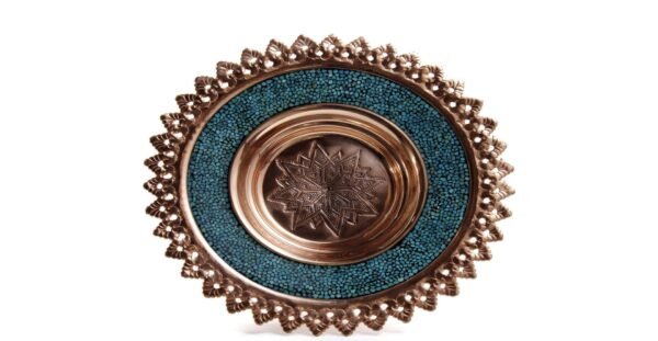 Handcrafted Turquoise Inlay Copper Dish